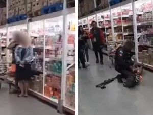 Homem faz mulher refém em supermercado no RJ; veja vídeo