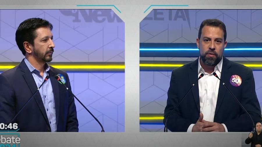 Ricardo Nunes e Guilherme Boulos em debate para a Prefeitura de SP