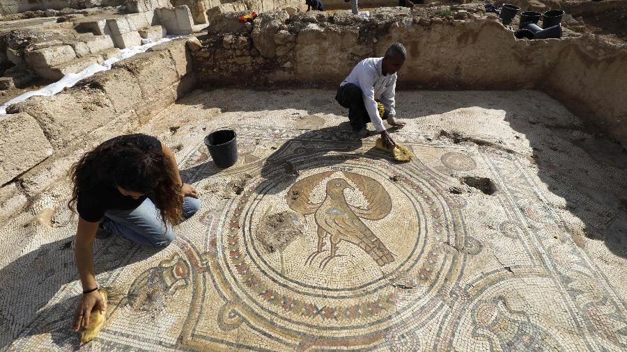 Igreja bizantina do século 6 é descoberta em Israel -  MENAHEM KAHANA / AFP