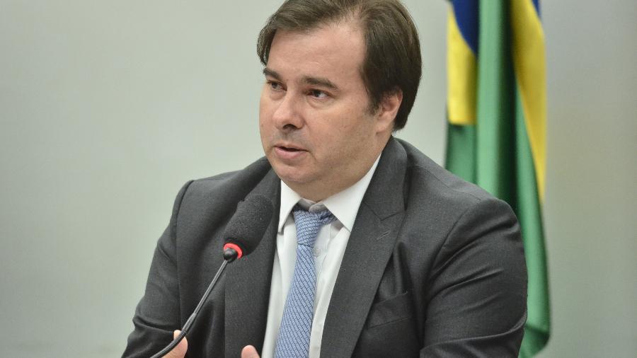 11.mar.2020 - O presidente da Câmara dos Deputados, Rodrigo Maia (DEM-RJ), durante coletiva na Casa - Renato Costa/Framephoto/Estadão Conteúdo