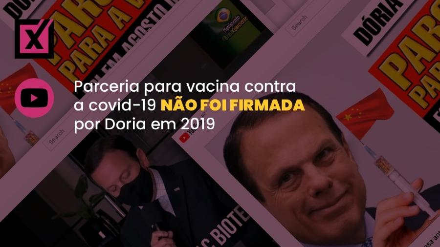 Vídeo distorce declarações do governador de São Paulo, João Doria, em entrevista - Arte/Comprova