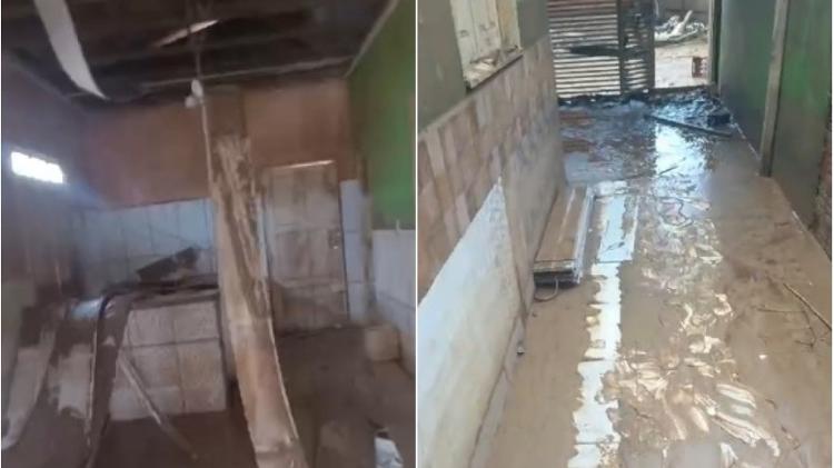 Isadora Cardoso, de 39 anos, teve a casa tomada de lama no Centro de Brasiléia