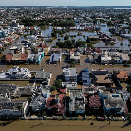 Enchente em Canoas, no Rio Grande do Sul, após fortes chuvas - 7.mai.2024-Nelson Almeida/AFP