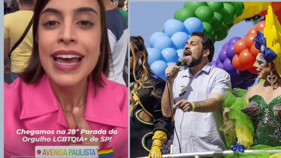 Tabata Amaral e Guilherme Boulos na Parada LGBTQIA+ de 2024