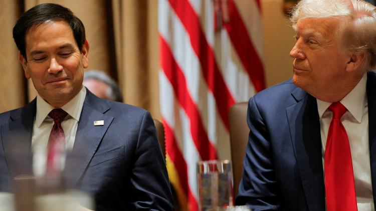 O secretário de Estado dos EUA, Marco Rubio, e o presidente Donald Trump O secretário de Estado dos EUA, Marco Rubio, e o presidente Donald Trump