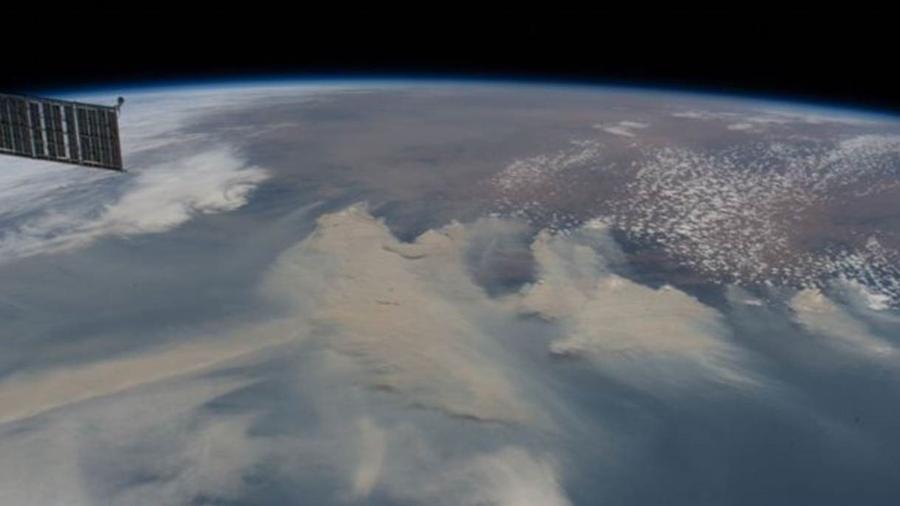 Fumaça dos incêndios vista da Estação Espacial Internacional - NASA
