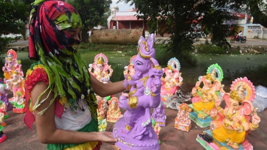 A festa de Ganesha dura dez dias - Hindustan Times via Getty Images
