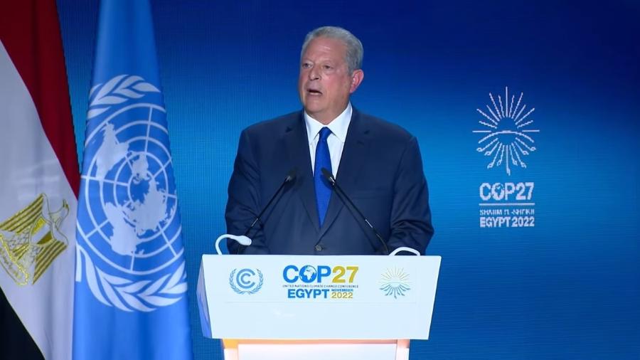 Al Gore, ex-vice-presidente dos EUA, em discurso durante a COP27 - Reprodução/YouTube