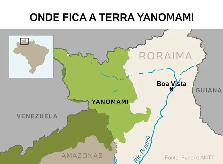 Onde fica a terra Yanomami - Arte/UOL - Arte/UOL