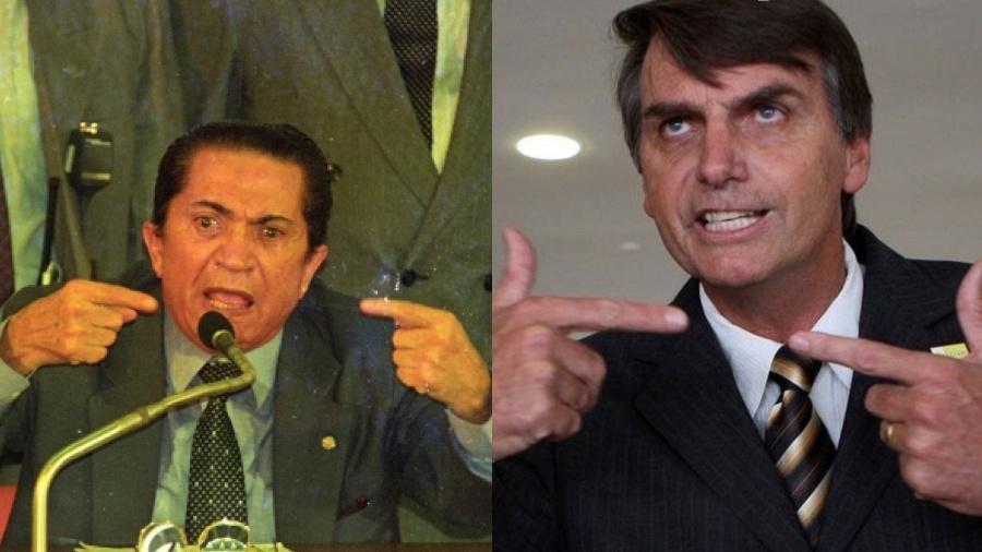O então deputado federal João Alves, um dos Anões do Orçamento, e o então deputado federal Jair Bolsonaro