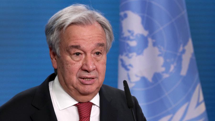 O secretário-geral da ONU, Antonio Guterres, pediu que manifestantes sejam libertados "com segurança, sem violência ou prisões" - Michael Sohn/Pool/AFP