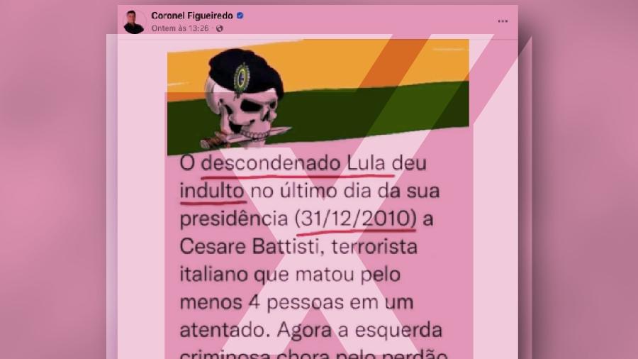 27.abr.2022 - Lula não deu indulto a Cesare Battisti, ao contrário do que afirma tweet - Projeto Comprova