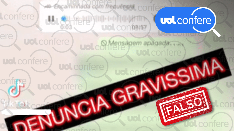 17.out.2022 -  A desinformação compartilhada em grupos de Whatsapp é supostamente narrada por motorista que buscou membro da cúpula da inventada Mancha Vermelha - Arte/UOL sobre Reprodução