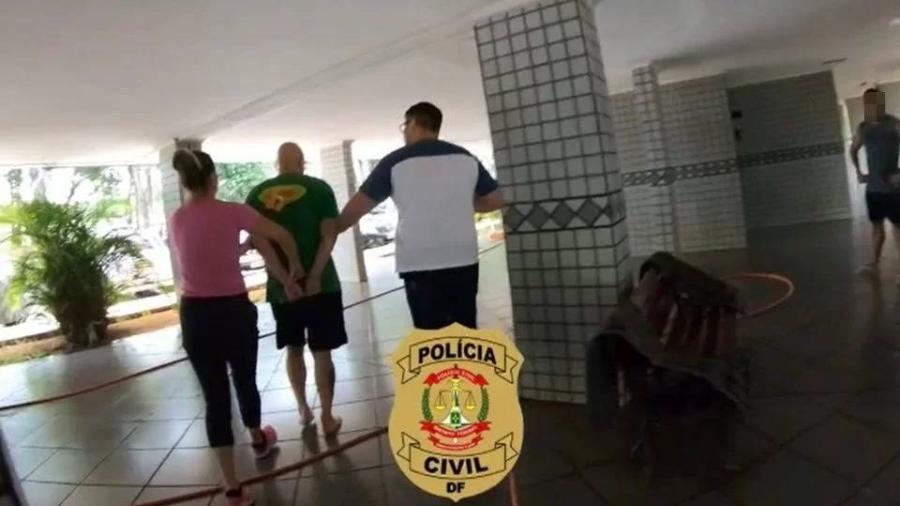 Suspeito também tentou agredir os policiais na hora da prisão - Divulgação/Polícia Civil do Distrito Federal