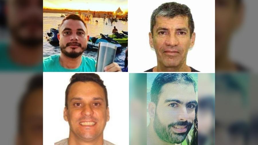 Robson Moura dos Santos, Celio Carlos Monteiro, Danilo Ricardo Ferreira e Eduardo Batista Campos foram mortos em caçada aos envolvidos no mega-assalto de Confresa (MT) - Arte/UOL