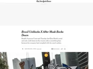 NYT: Desbloqueio do X no Brasil é derrota para Elon Musk