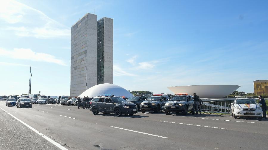 Esquema de segurança em Brasília após atos golpistas - 29.jan.2023 - Clever Felix/LGD News/Estadão Conteúdo
