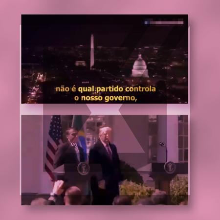 16.set.2024 - Vídeo é editado para incluir Bolsonaro em vídeo usado pela campanha de Trump em 2020.