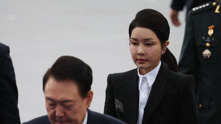 Yoon Suk Yeol, presidente da Coreia do Sul, e a primeira-dama Kim Keon-hee - Kim Hong-Ji - Pool/Getty Images