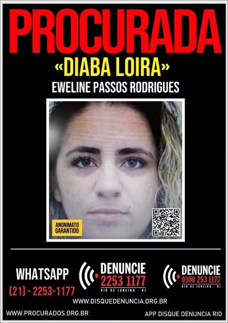 Mulher identificada como 'Diaba Loira' é procurada pela PCRJ Mulher identificada como 'Diaba Loira' é procurada pela PCRJ