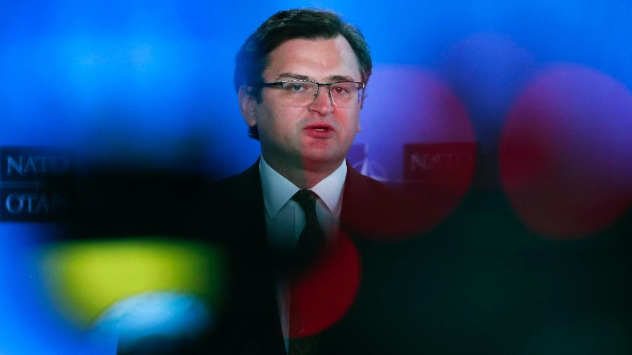 Dmytro Kuleba, ministro das Relações Exteriores da Ucrânia, pede sanção contra a Rússia - Francisco Secco/Pool/AFP
