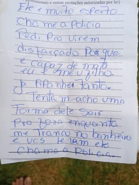 Mulher entregou carta para pedir ajuda