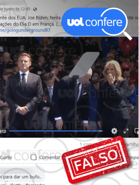 17.jun.2024 - Vídeo editar corta a parte em que Biden se senta na cadeira