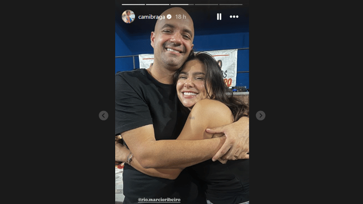 O vereador Márcio Ribeiro e Camilla Braga em evento de campanha