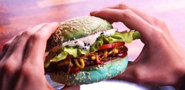 O hambúrguer de insetos só será servido no Halloween - Reprodução/Facebook @Huxtaburger