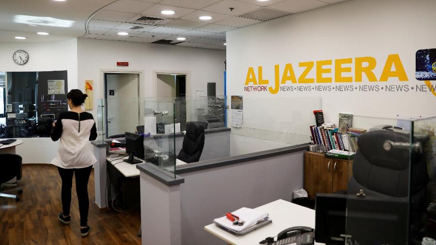 Escritório da rede de televisão Al-Jazeera em Jerusalém