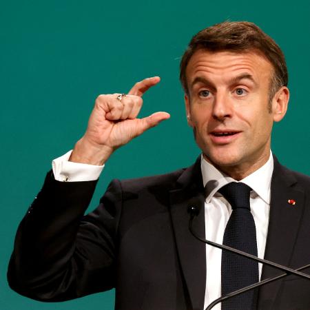 Emmanuel Macron, presidente da França, em discurso na cúpula da CPO28