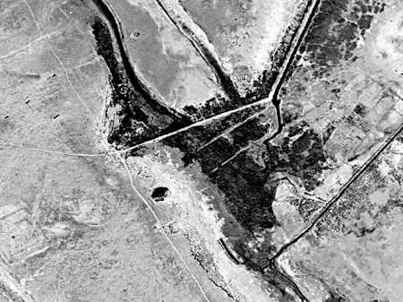 O campo da batalha de al-Qadisiyyah, que aconteceu entre soldados muçulmanos e o Império Sassânida no ano 636 ou 637 d.C - U.S. Geological Survey/Divulgação/Universidade de Durham