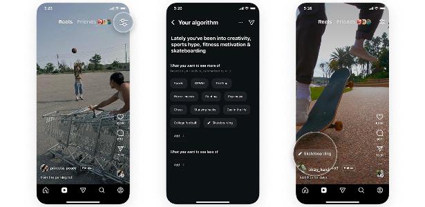 Instagram começa a liberar controle sobre algoritmo do Reels nos EUA