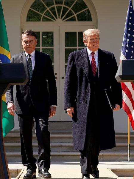 Bolsonaro e Trump em coletiva de imprensa na Casa Branca, em Washington D.C - Reuters