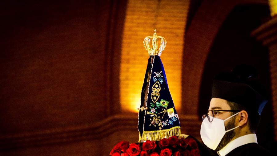 12.out.2021 - Celebração a Nossa Senhora Aparecida, padroeira do Brasil, na Basílica de Aparecida (SP) - Aloisio Mauricio/FotoArena/Estadão Conteúdo