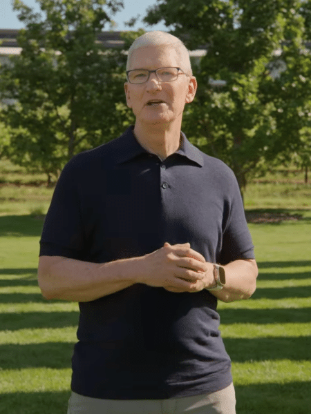Tim Cook, CEO da Apple, durante WWDC 2023