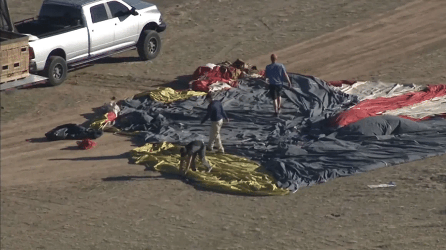 O acidente ocorreu logo após um grupo de paraquedistas saltar do balão