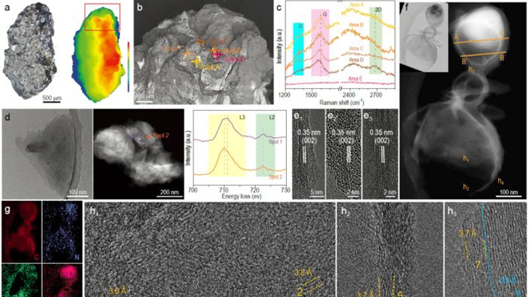 Uma amostra de solo lunar foi analisada com técnicas avançadas de microscopia e espectrometria