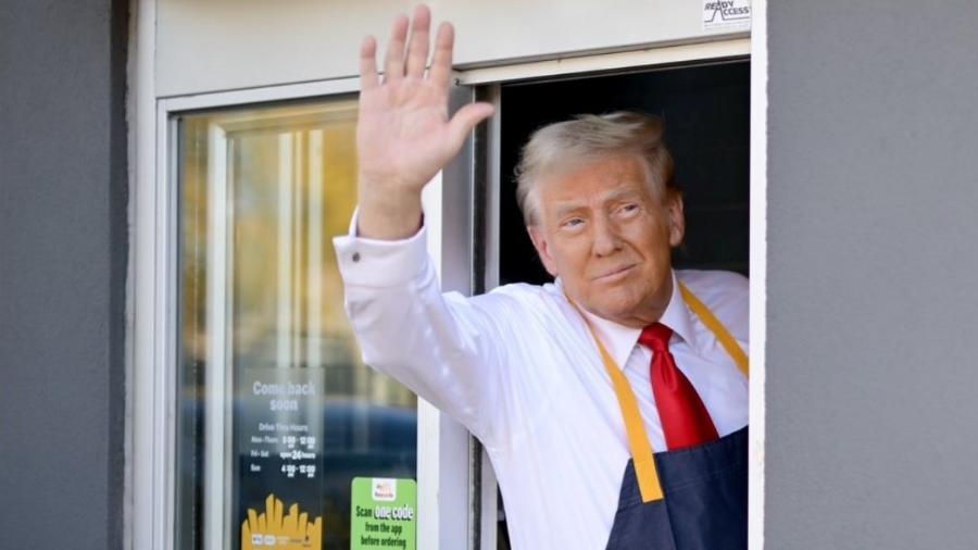 Trump visita franquia do McDonald's em Feasterville-Trevose, na Pensilvânia