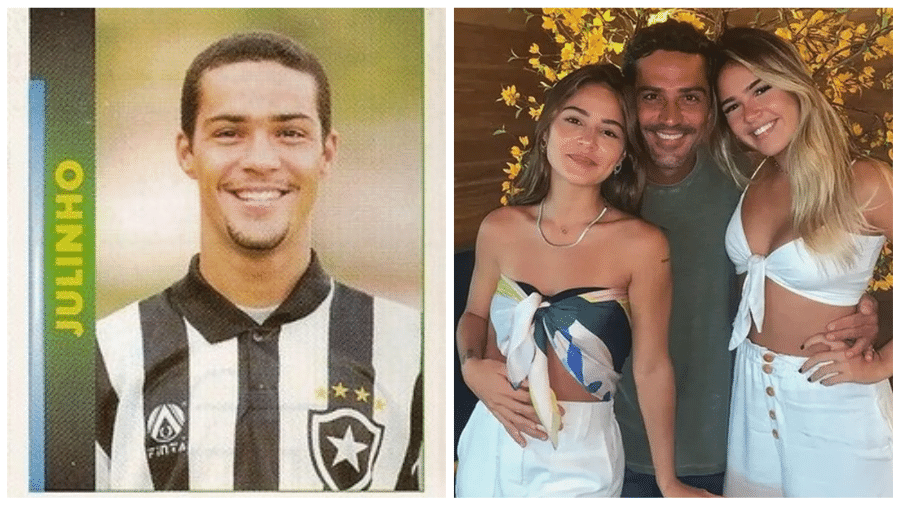 O ex-jogador Julinho e as filhas Giullia e Giovanna - Reprodução/Instagram