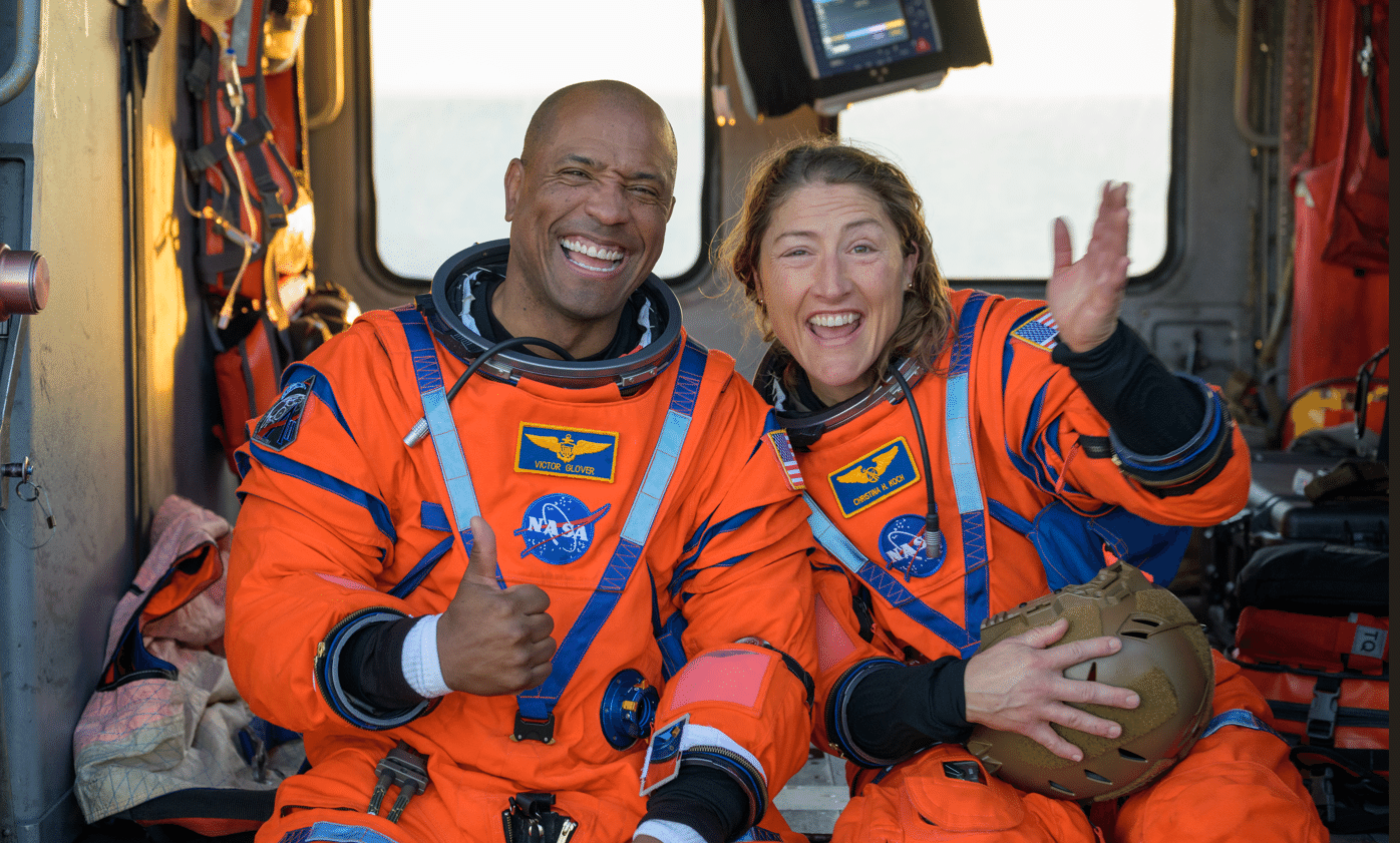 O astronautas Victor Glover e Christina Koch, que fizeram parte da missão Artemis 2 - undefined