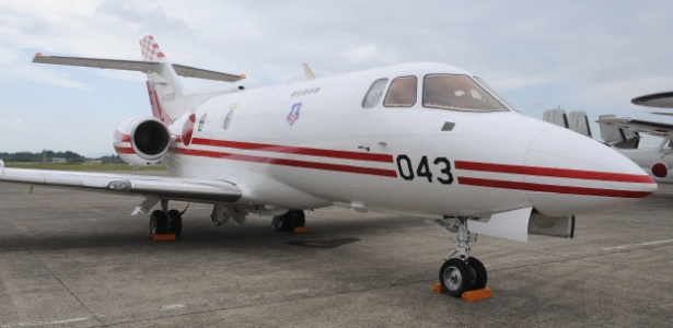 Aeronave U-125 da Força de Autodefesa do Japão semelhante à que desapareceu, em base aérea em Ibaraki - Jiji Press/AFP