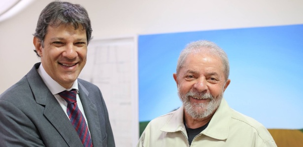 Haddad e Lula em foto durante a campanha eleitoral de 2016 - Ricardo Stuckert - 20.set.2016/Divulgação