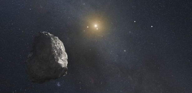 Concepção artística de um asteroide no cinturão de Kuiper, no limite do nosso Sistema Solar - Nasa