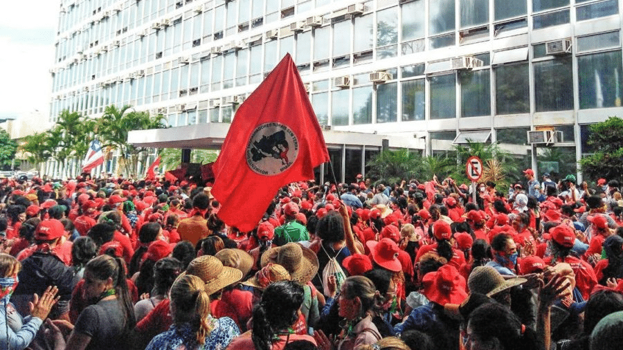 Protesto do MST ocupa o Ministério da Agricultura, em Brasília - Divulgação MST
