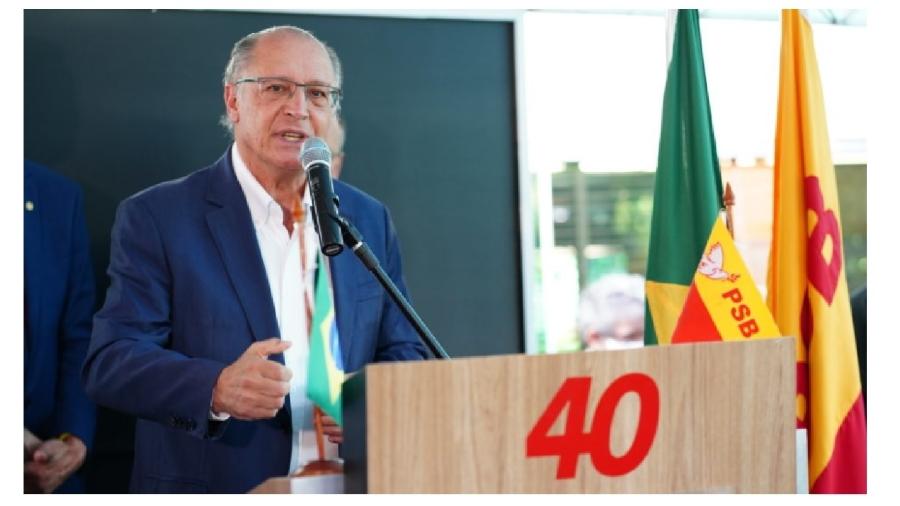 Geraldo Alckmin, ex-goverandor de São Paulo durante filiação ao PSB. Ele deve ser o vice na chapa de Lula - Cleber Bonatti/PSB 