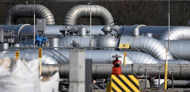 Tubos de linhas de gás em Open Grid Europe, uma das maiores operadoras de sistemas de transmissão de gás da Europa, em Werne, oeste da Alemanha