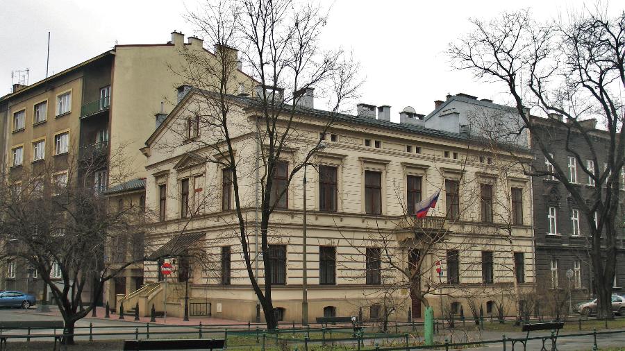 Fachada do consulado da Rússia em Cracóvia, na Polônia Fachada do consulado da Rússia em Cracóvia, na Polônia