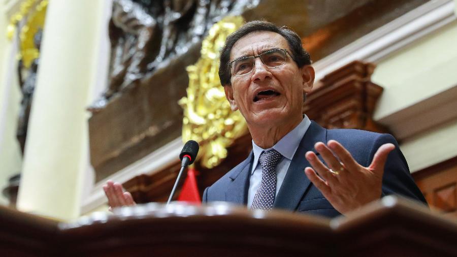 O presidente afastado do Peru, Martín Vizcarra: "Rejeito de forma categórica essas acusações" - Andres Valle/Presidência do Peru/AFP