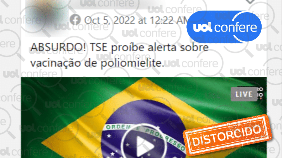 07.out.2022 - Ministro proibiu pronunciamento de Queiroga em TV, não a campanha, que aconteceu entre agosto e setembro deste ano - Arte/UOL sobre Reprodução Facebook